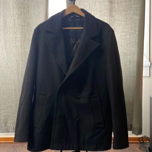 Tommy Hilfiger Premium Heavy Pea Coat - Men’s Medium - Black - Quilted Interior